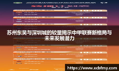 苏州东吴与深圳城的较量揭示中甲联赛新格局与未来发展潜力